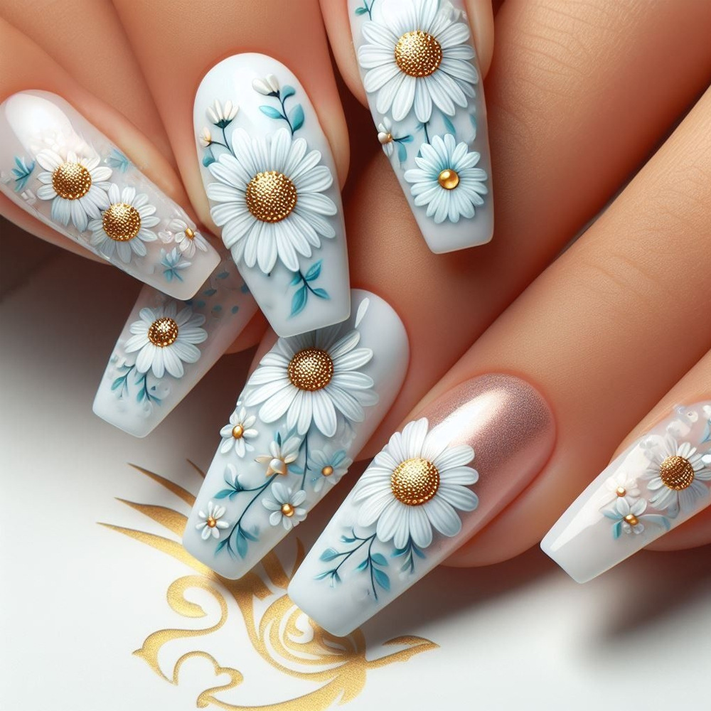 Pressed Flower Art - 24 pièces de faux ongles de