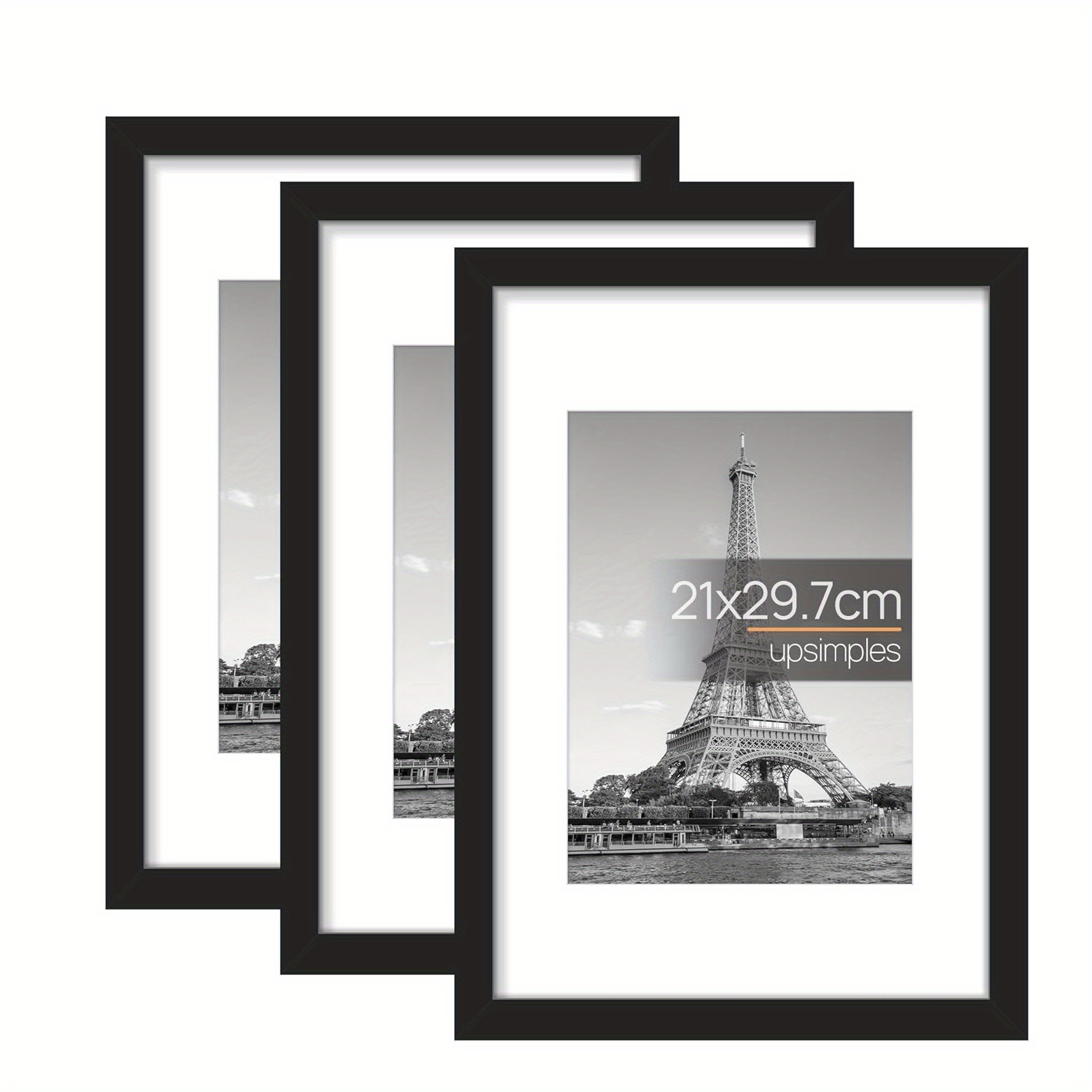 Engraved Wood Frame - 3 pièces cadres Photo en bois