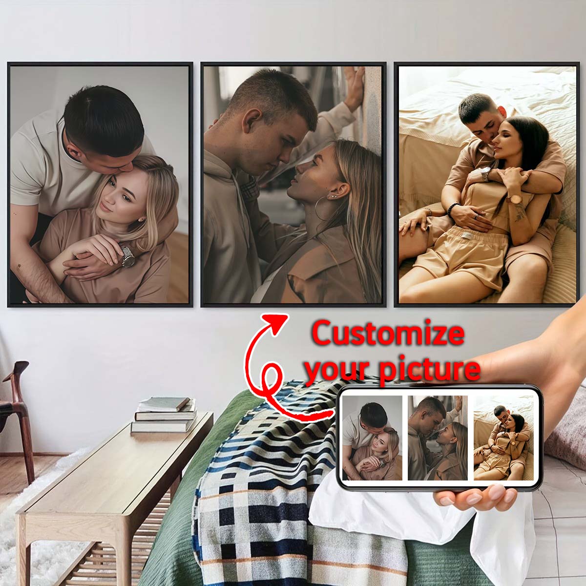 Triptyque - Peinture à l'huile - Engraved Wood Frame avis et prix