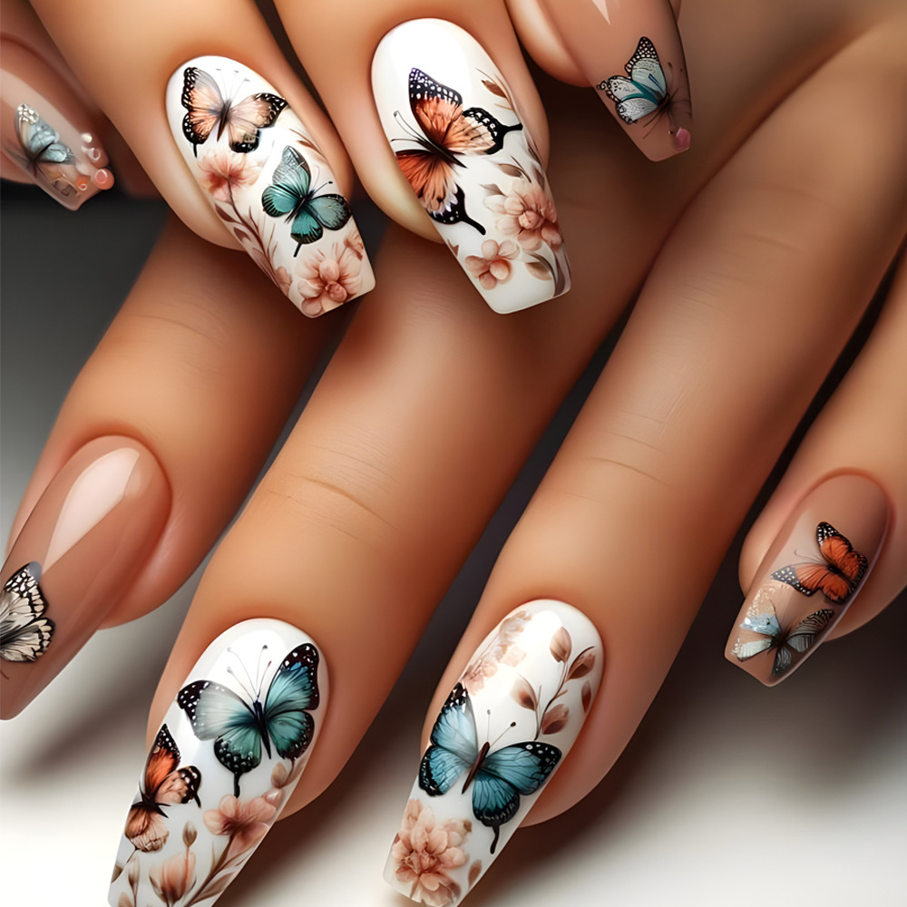 24 pièces de faux ongles de ba - Pressed Flower Art avis et prix
